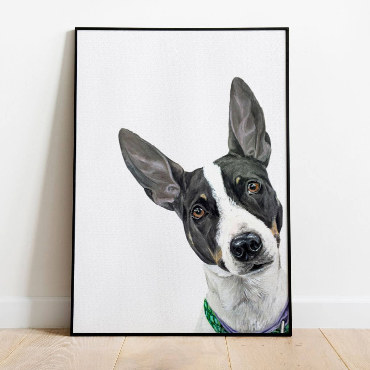 Corner Peekaboo - Custom Hand-Painted Dog Portrait From Photo