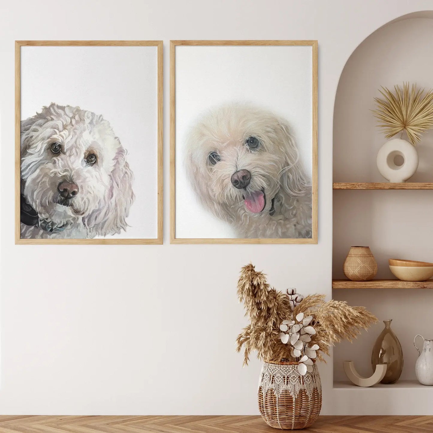Corner Peekaboo - Custom Hand-Painted Dog Portrait From Photo