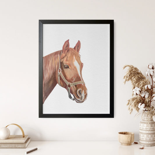Custom Hand-Painted Horse Portrait From Photo