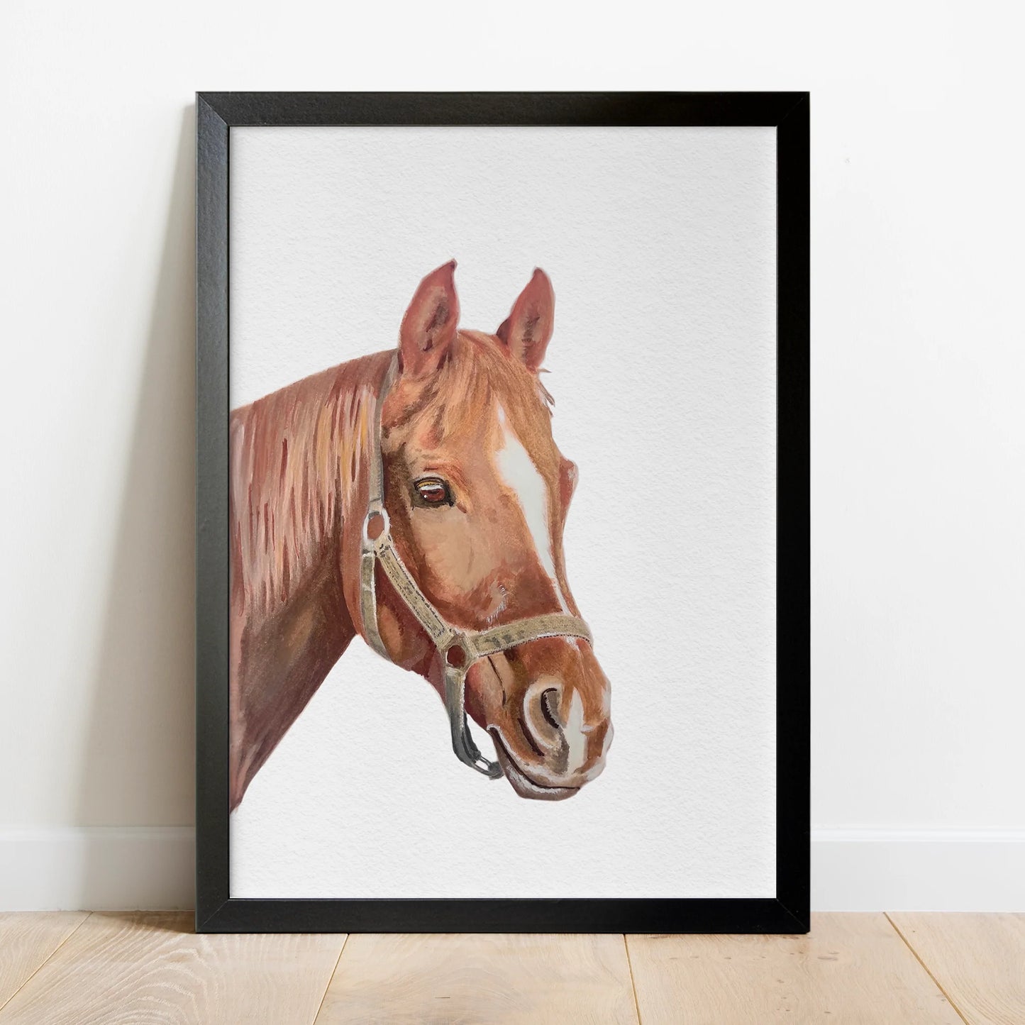 Custom Hand-Painted Horse Portrait From Photo