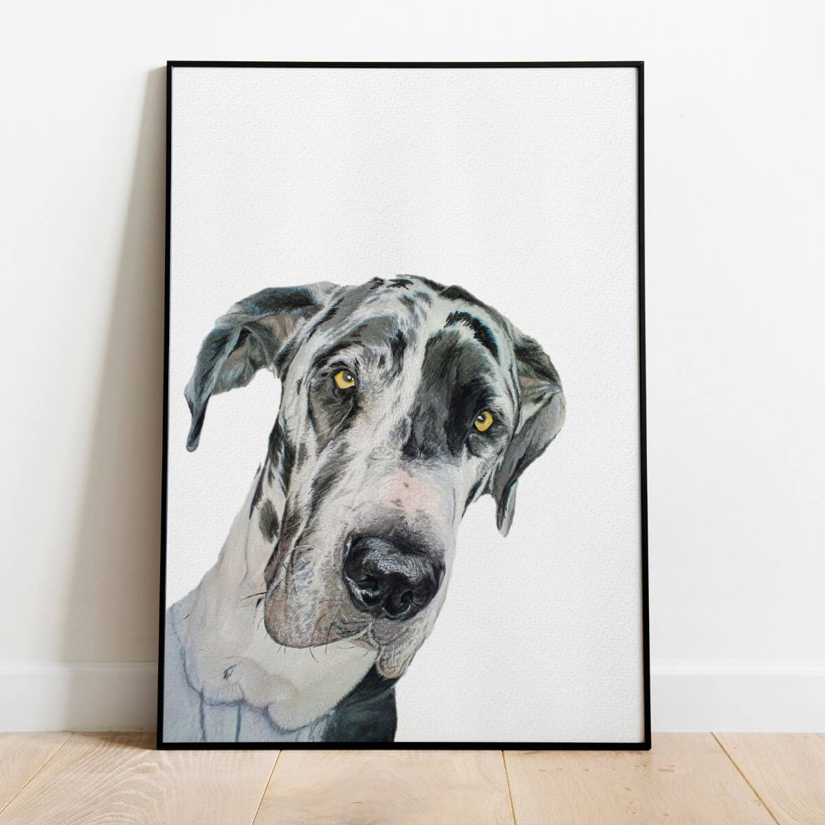 Corner Peekaboo - Custom Hand-Painted Dog Portrait From Photo