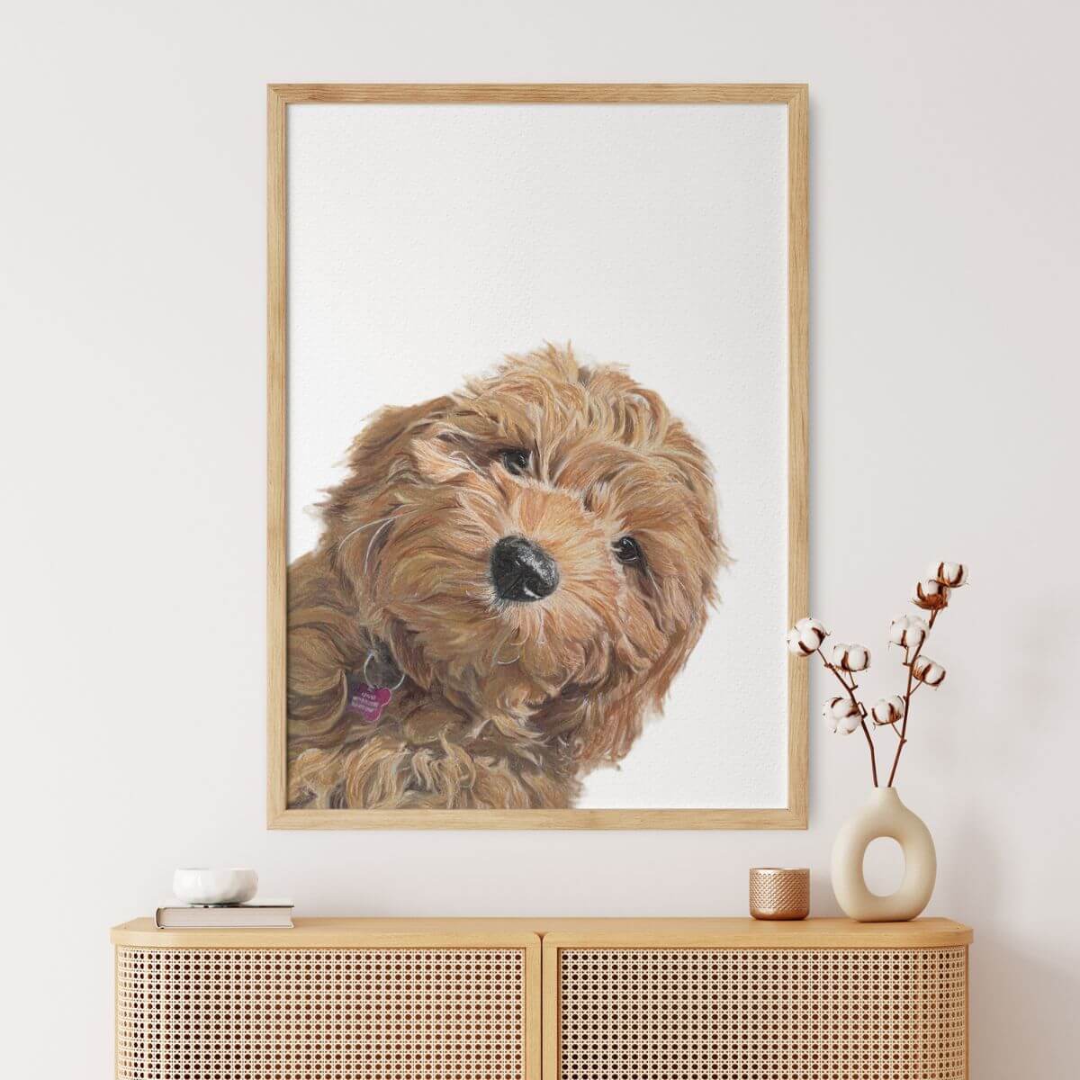 Corner Peekaboo - Custom Hand-Painted Dog Portrait From Photo