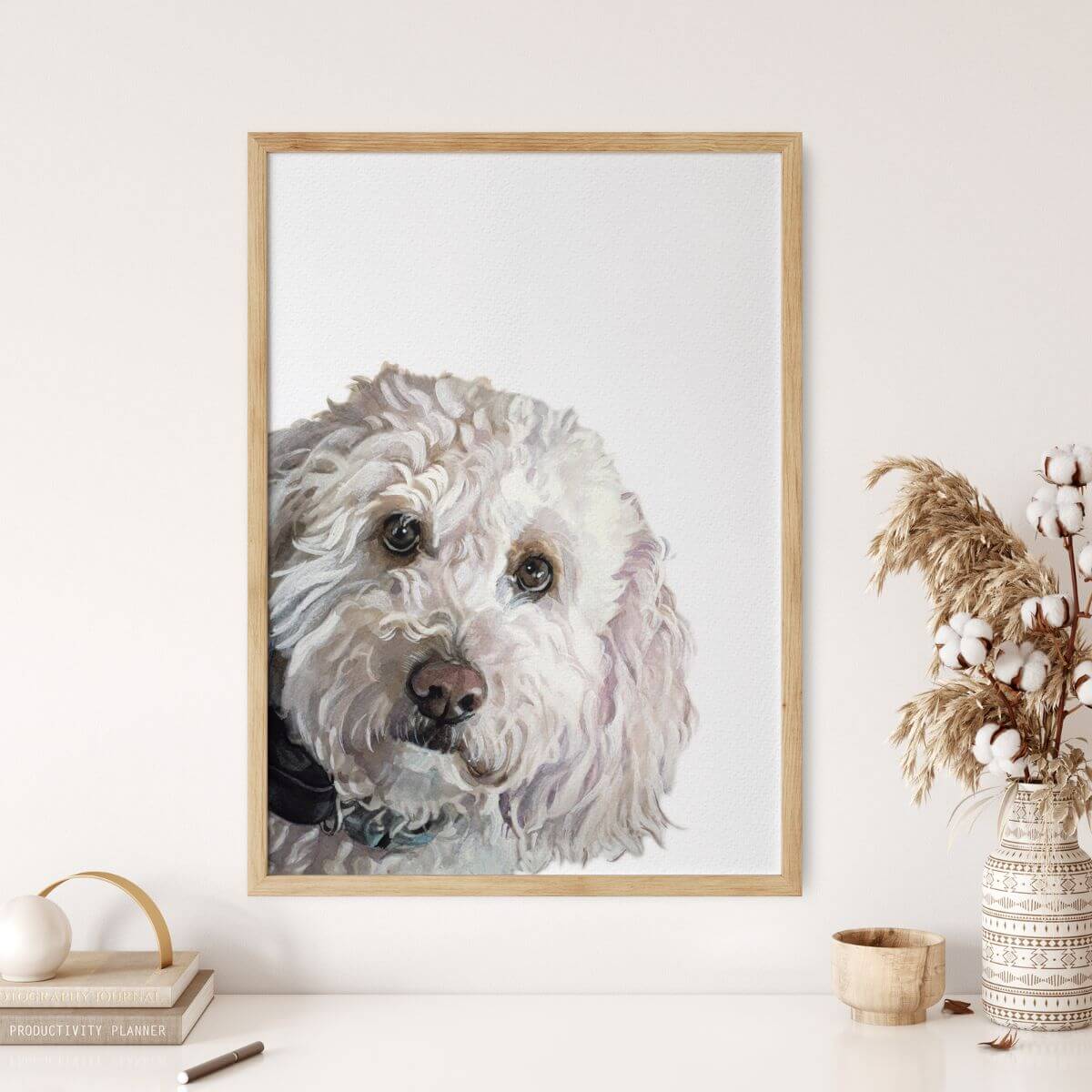 Corner Peekaboo - Custom Hand-Painted Dog Portrait From Photo