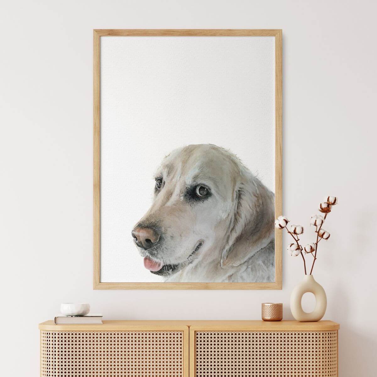 Corner Peekaboo - Custom Hand-Painted Dog Portrait From Photo